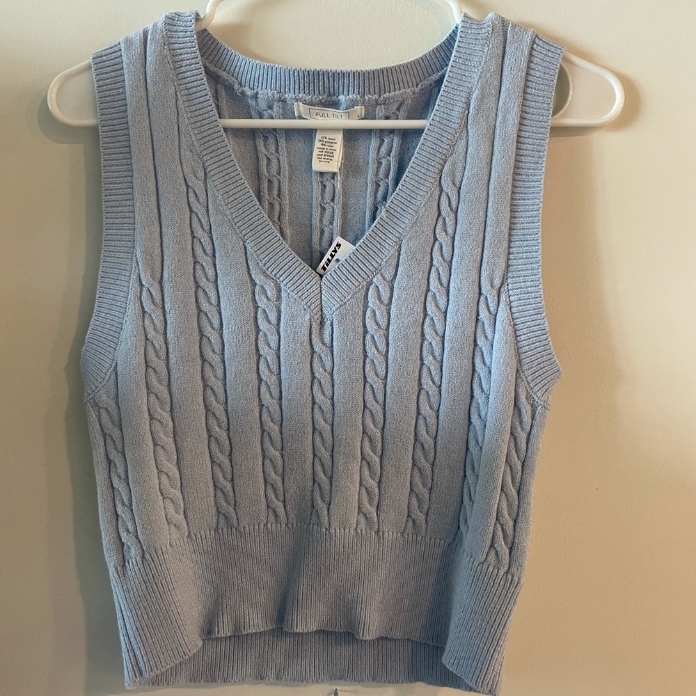 Soft Light blue V Neck Sweater Vest